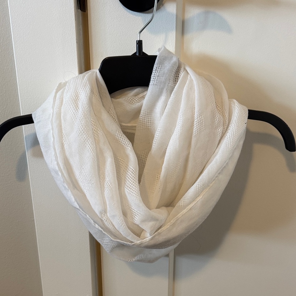 3/$15 gauzy white infinity scarf